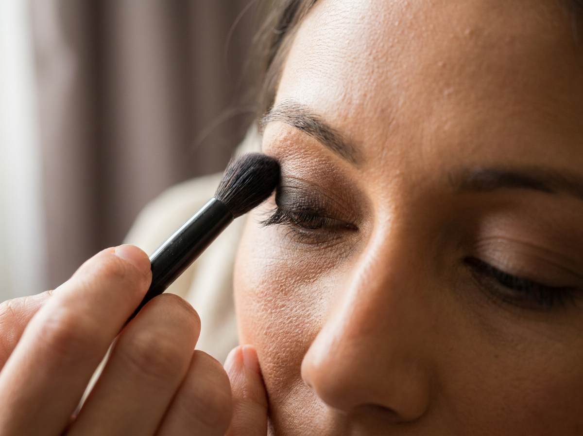 Wyrazisty makijaż smokey eye — zbliżenie makro